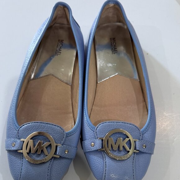 Michael Kors Fulton Moc Flats – Powder Blue Ballet Signature - Picture 1 of 5